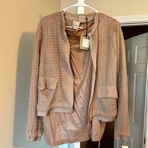 Nude jacket and top set